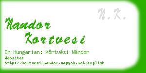 nandor kortvesi business card
