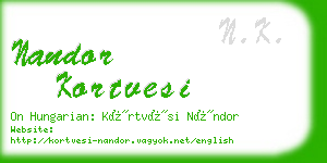 nandor kortvesi business card